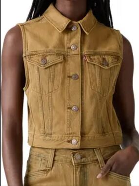 Levi Strauss Mustard Denim Vest Size Medium